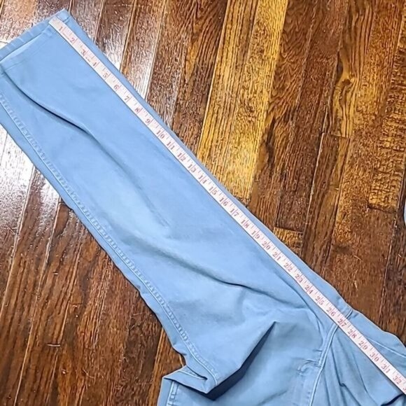 Vintage 70's Retro Lightwash Wide Leg High Rise Jeans Unisex 34" Waist - Picture 12 of 15